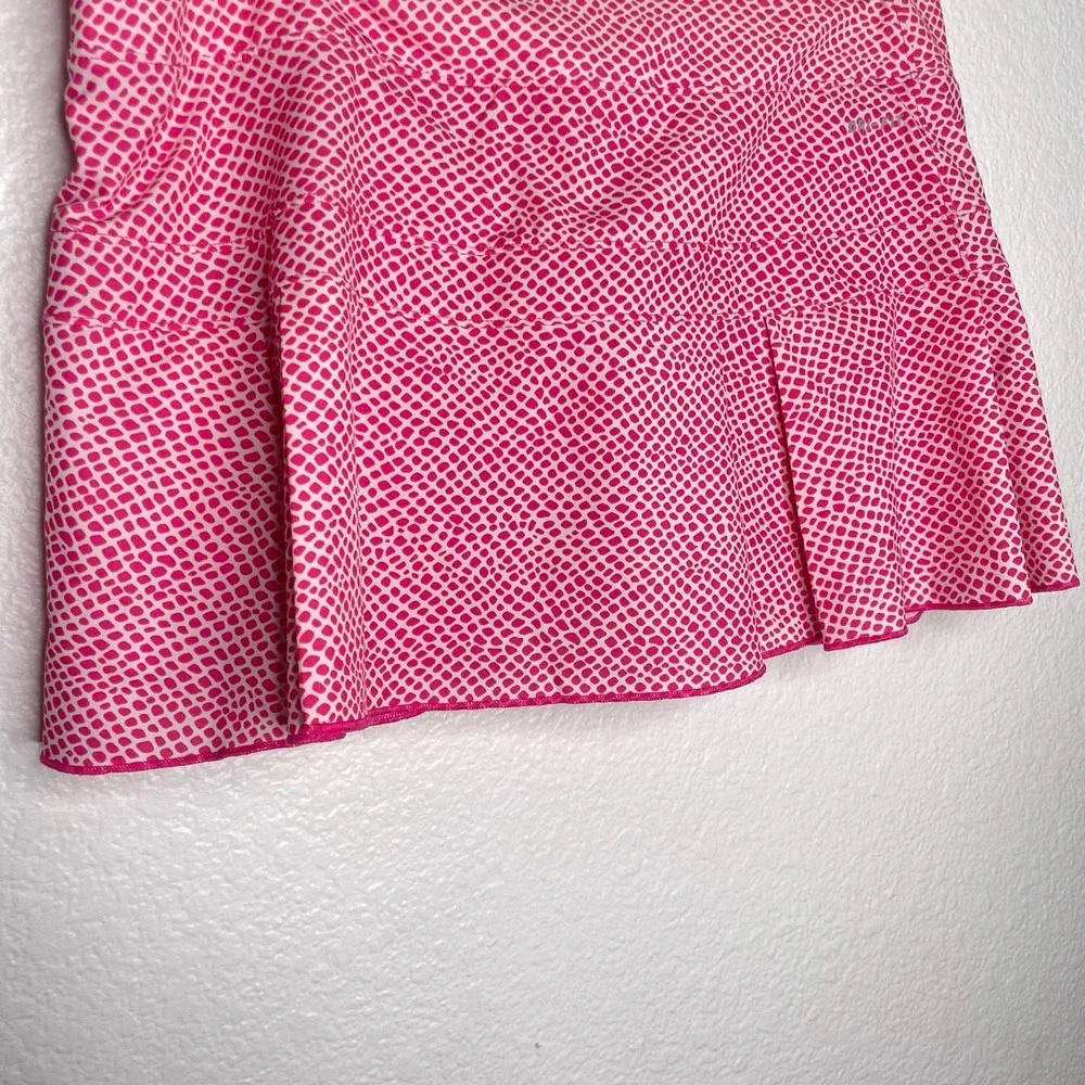 Nike Dri-FIT Tennis Skort Pink White Snakeskin Print Pleated Skirt Womens Large
